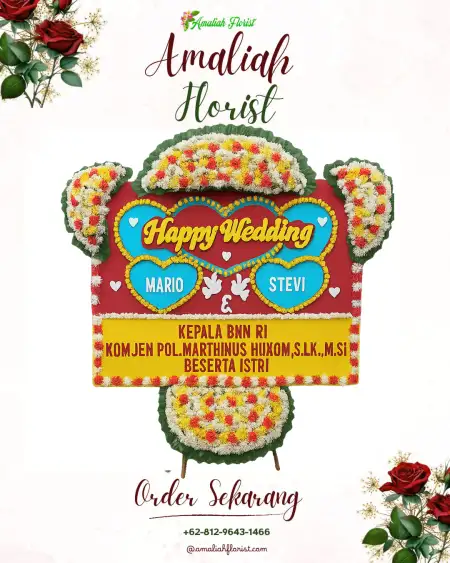 Papan Bunga Pernikahan Maur Baru